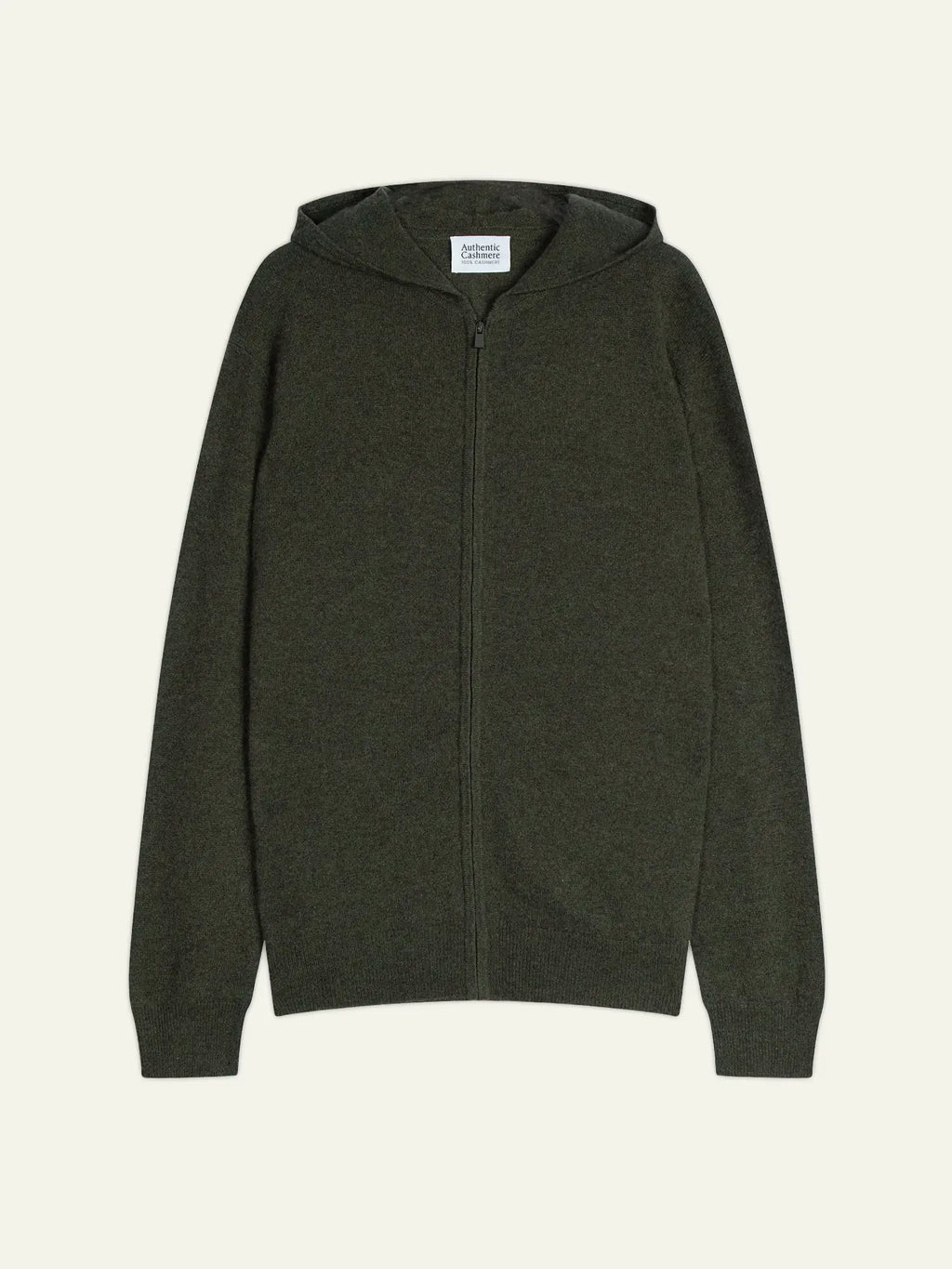 NEURRE gilet zippé capuche kaki chiné