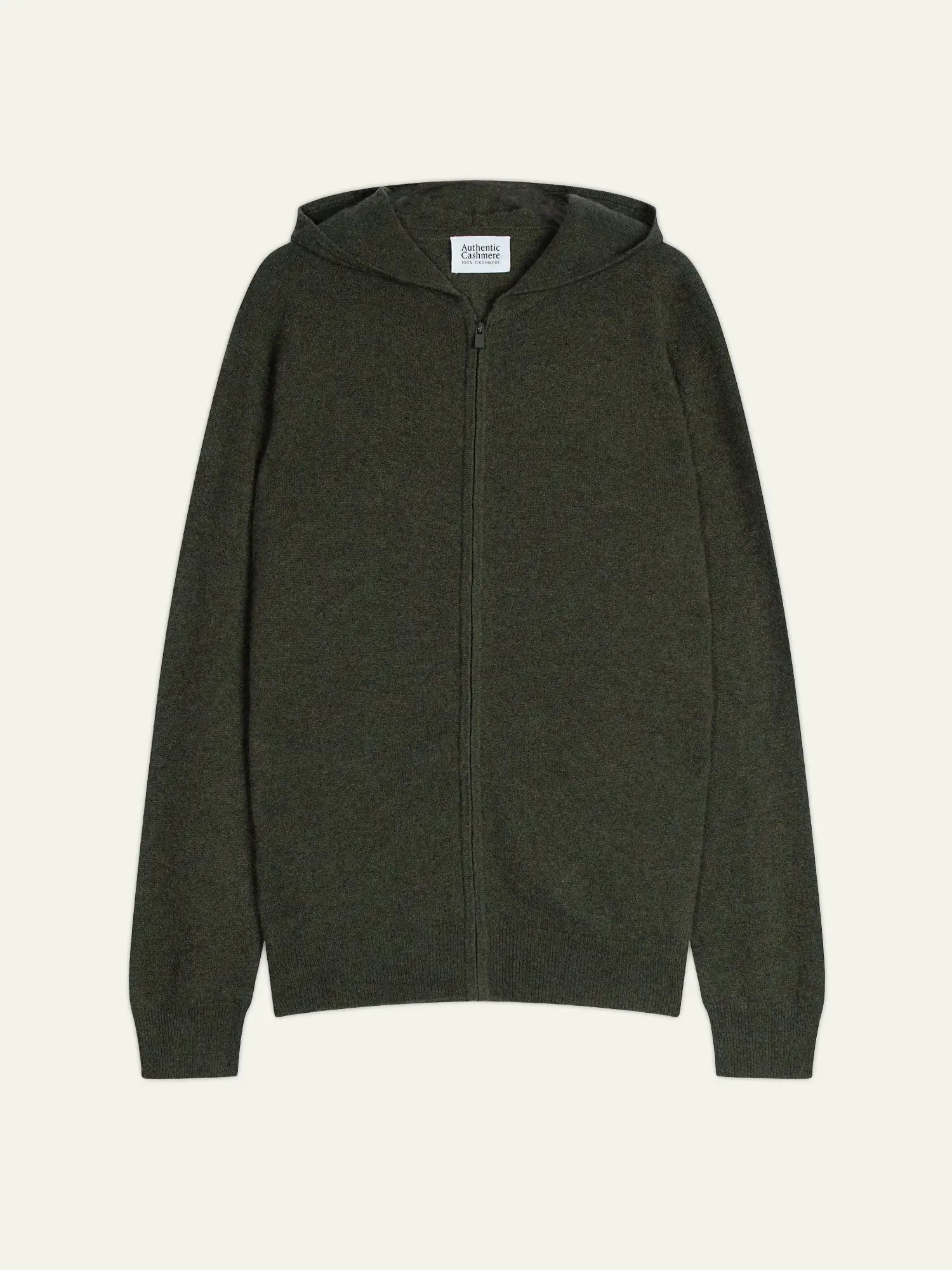 NEURRE gilet zippé capuche kaki chiné