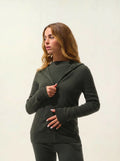 COLOMBIS gilet zippé capuche kaki