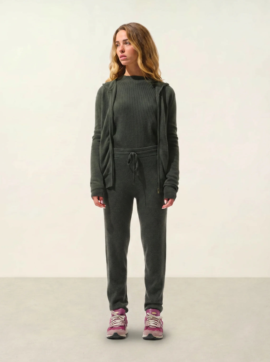 COLOMBIS gilet zippé capuche kaki