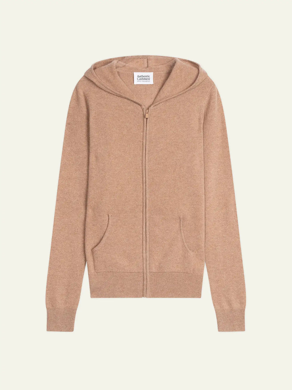 COLOMBIS gilet zippé capuche camel chiné