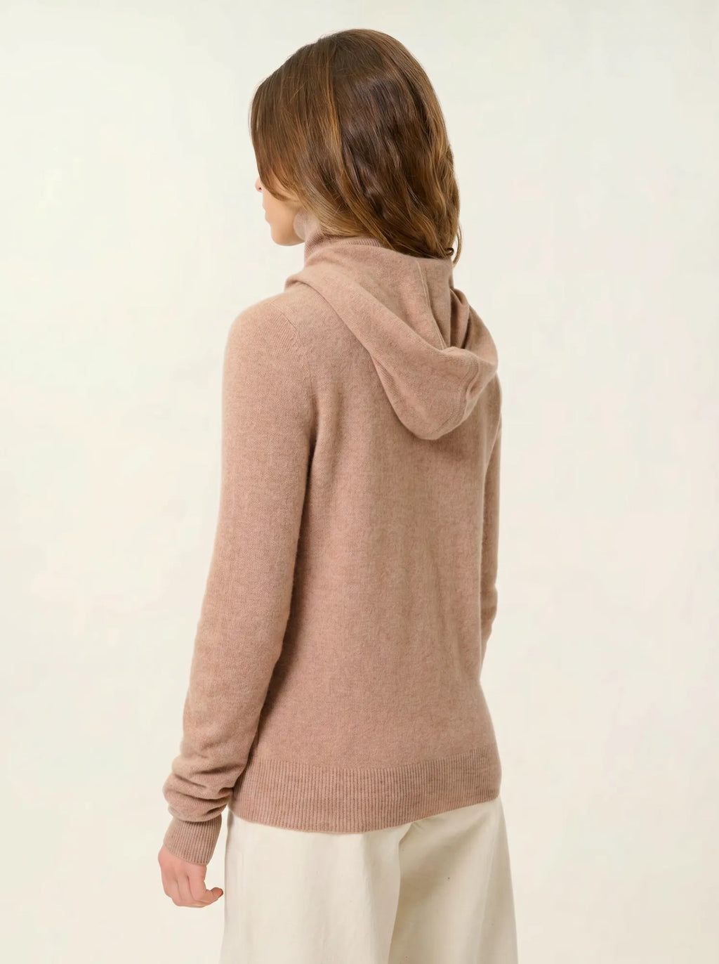 COLOMBIS gilet zippé capuche camel chiné