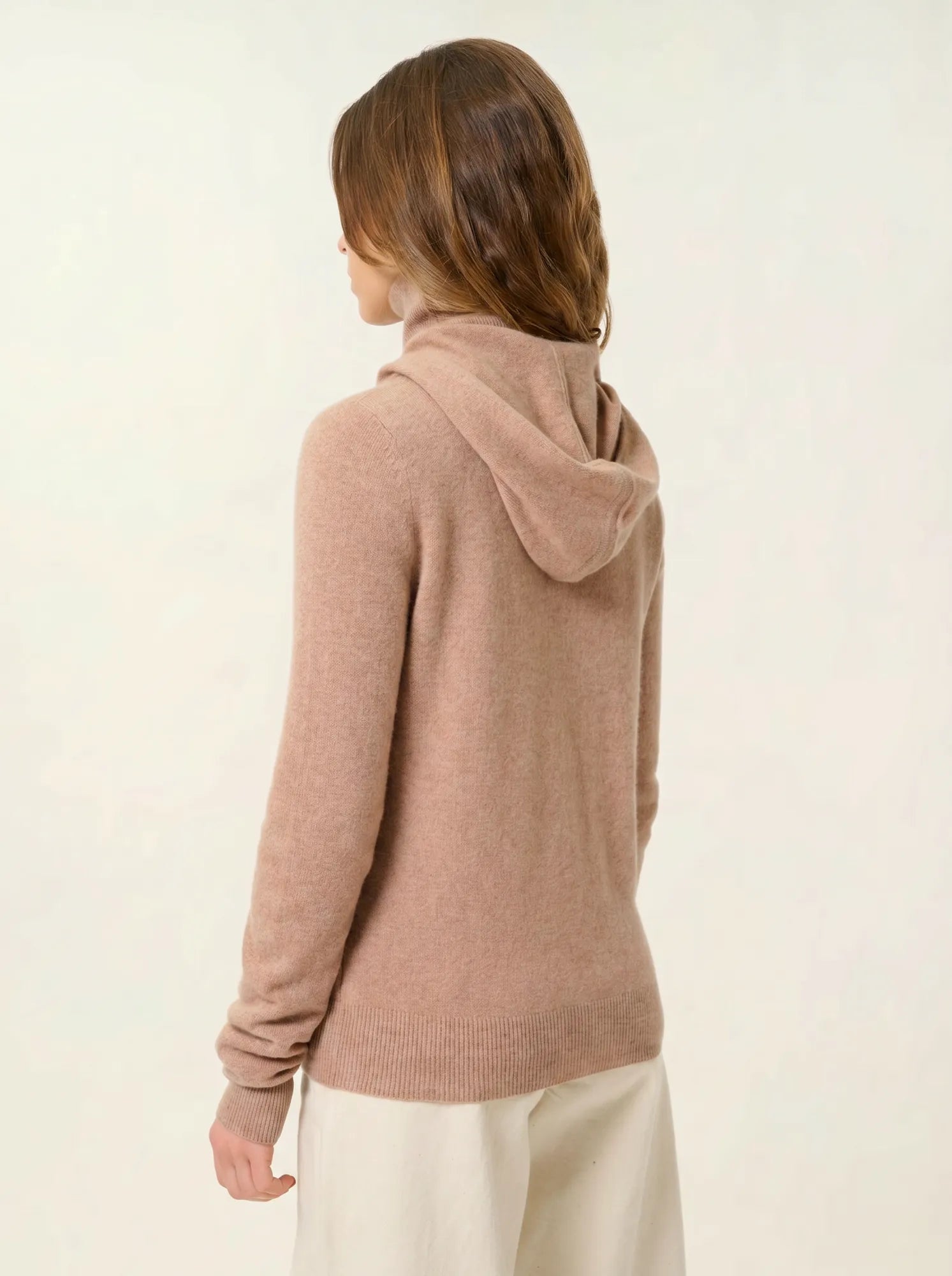COLOMBIS gilet zippé capuche camel chiné
