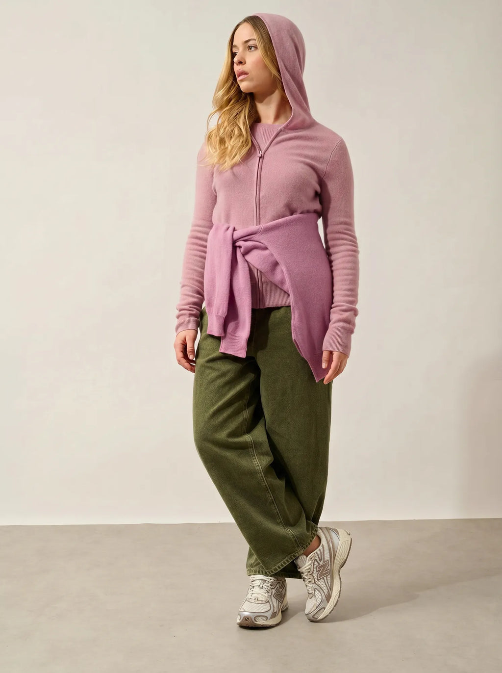 COLOMBIS gilet zippé capuche bois de rose