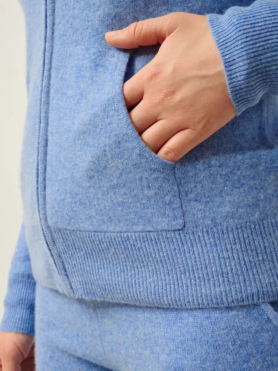 COLOMBIS Gilet Zippé Capuche Ciel
