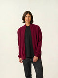 ALBARON gilet zippé col montant bordeaux