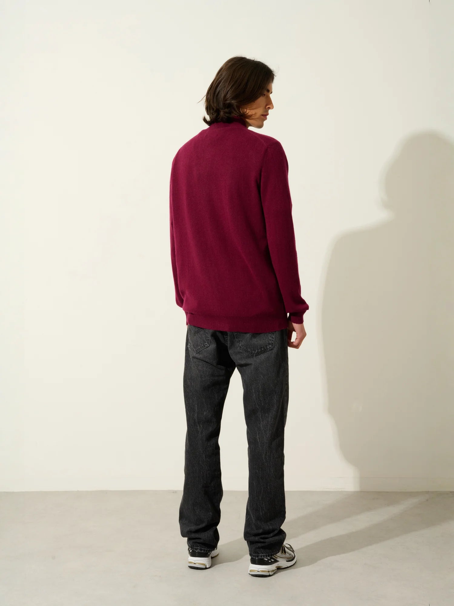 ALBARON gilet zippé col montant bordeaux