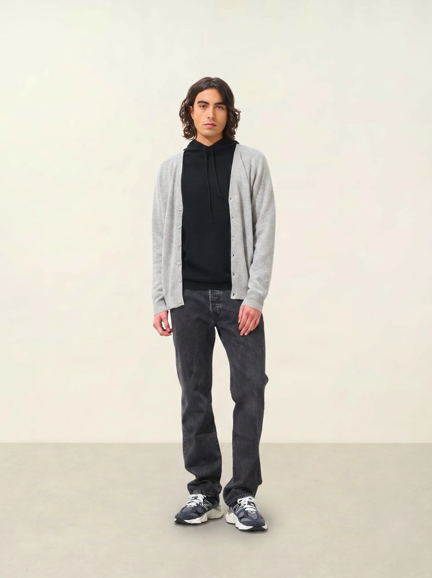 PIPA strickjacke v-ausschnitt wolke meliert