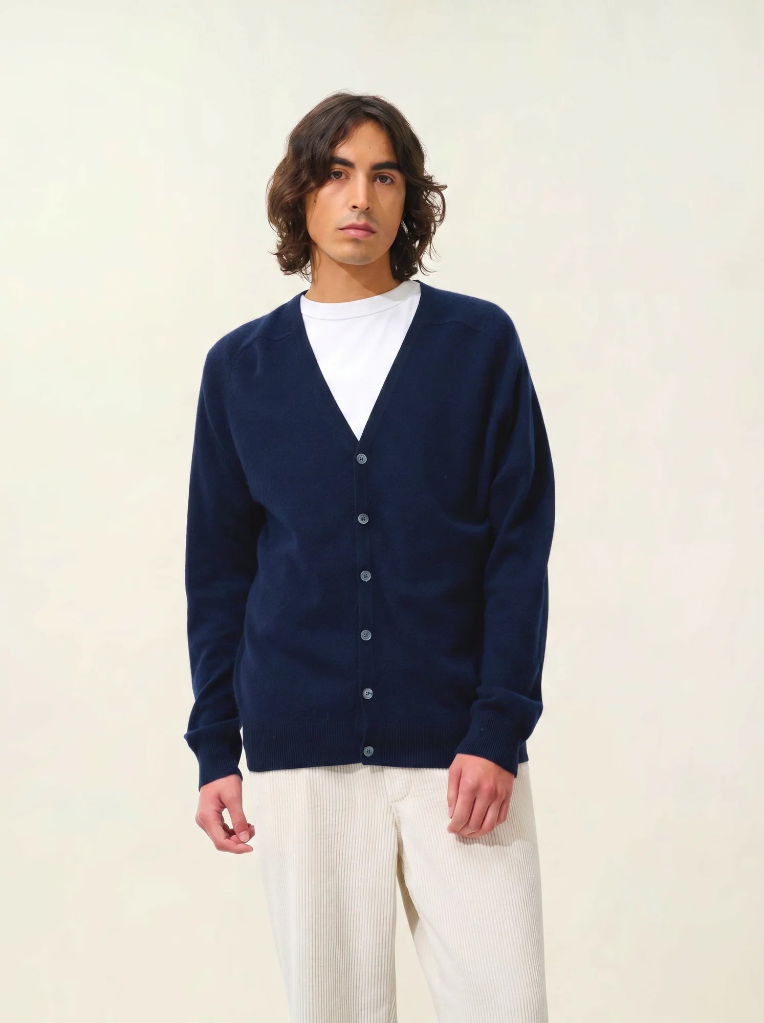 PIPA cardigan col V bleu marine