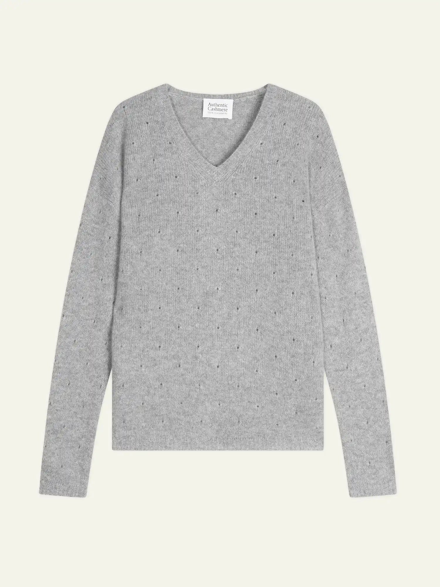 DOTY pullover v-ausschnitt 4-fädig wolke meliert