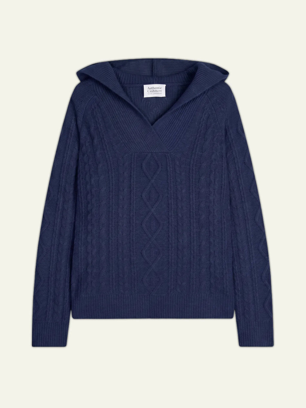 KHANDRO pull capuche 6 fils bleu nuit