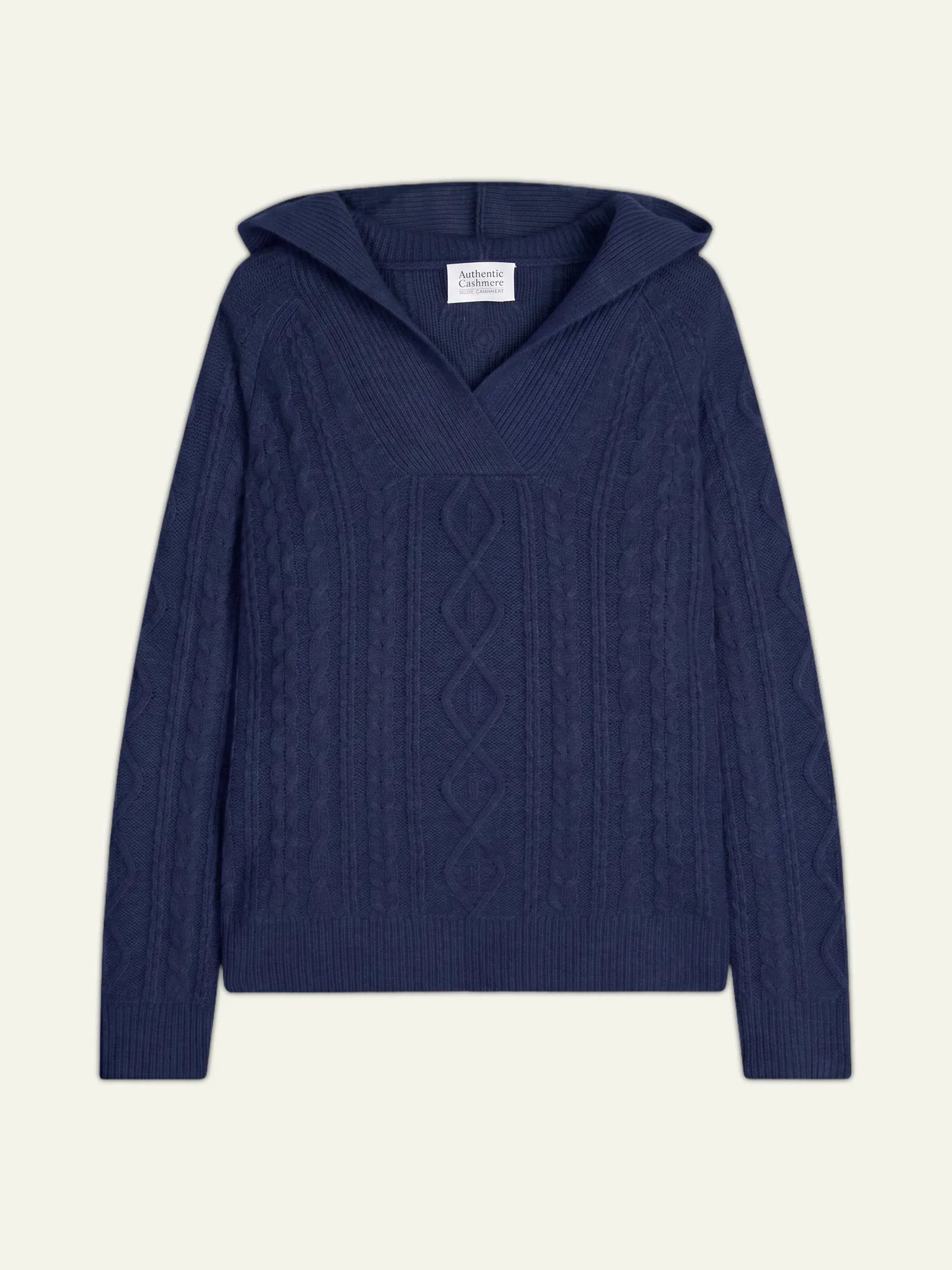 KHANDRO sweater hooded 6 ply midnight blue