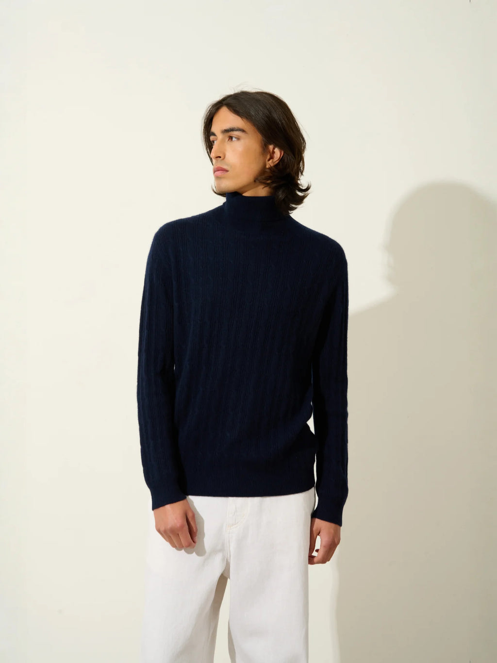 KONA pull col roulé bleu marine