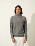 KONA pull col roulé flanelle chiné