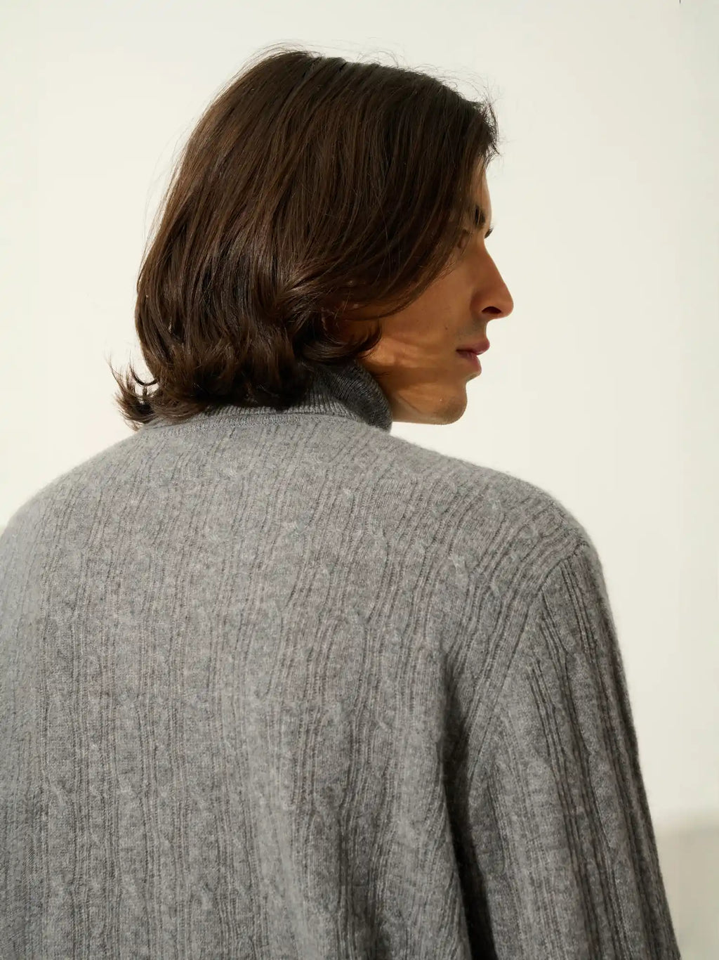 KONA pull col roulé flanelle chiné