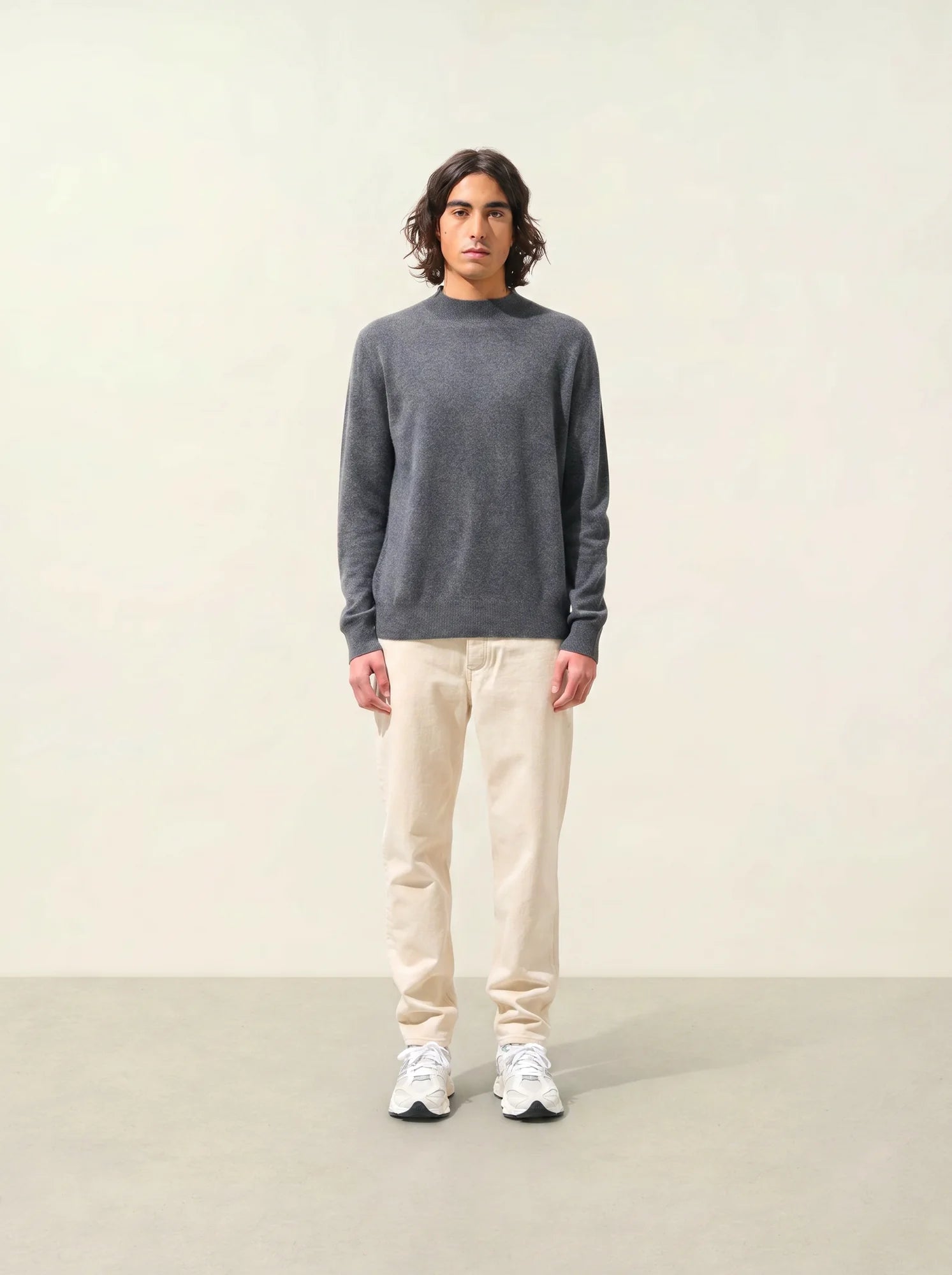 LASYA pull col montant anthracite chiné