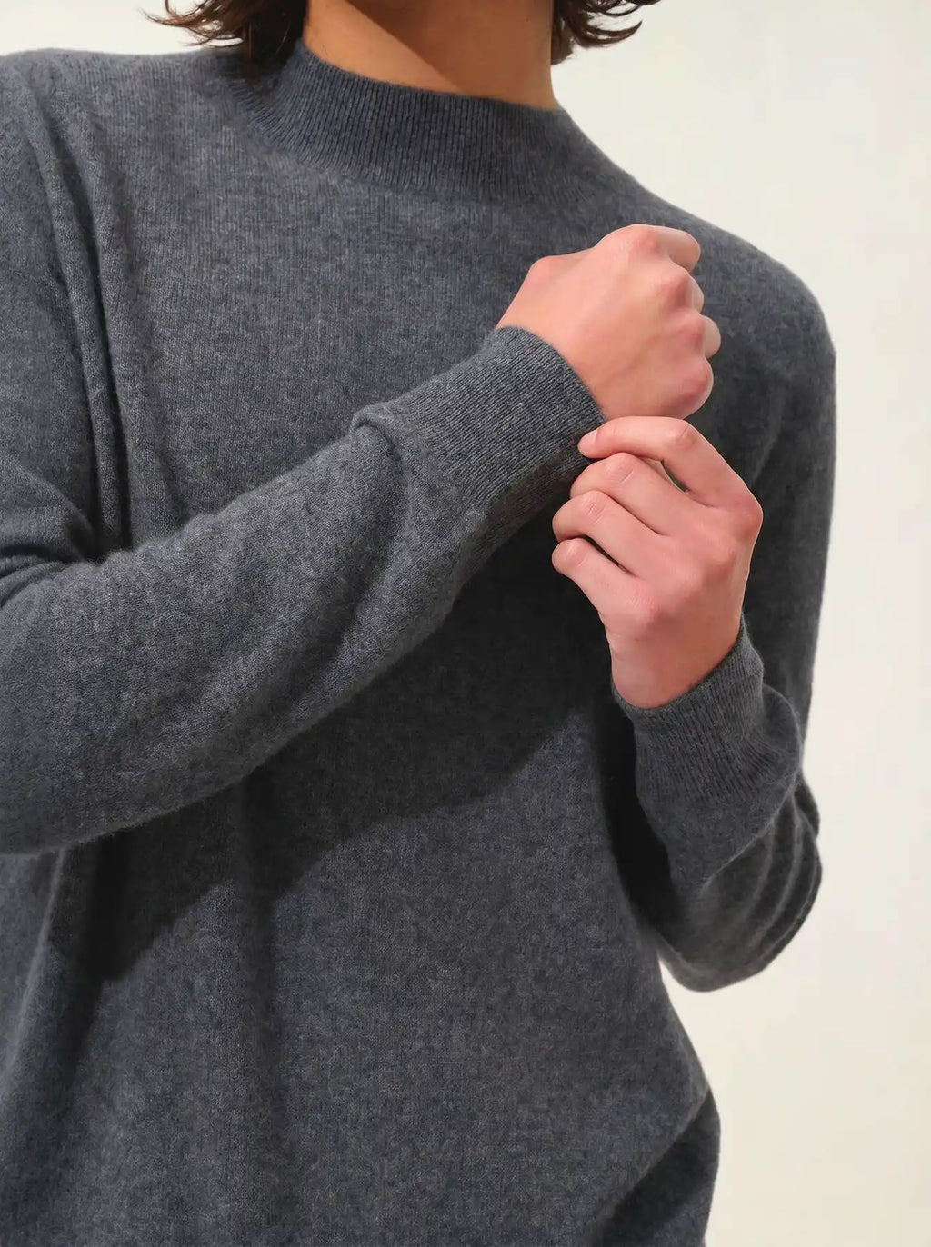 LASYA pull col montant anthracite chiné