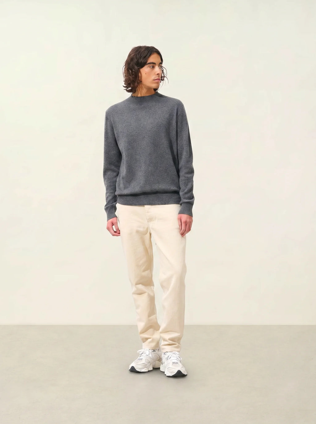 LASYA pull col montant anthracite chiné