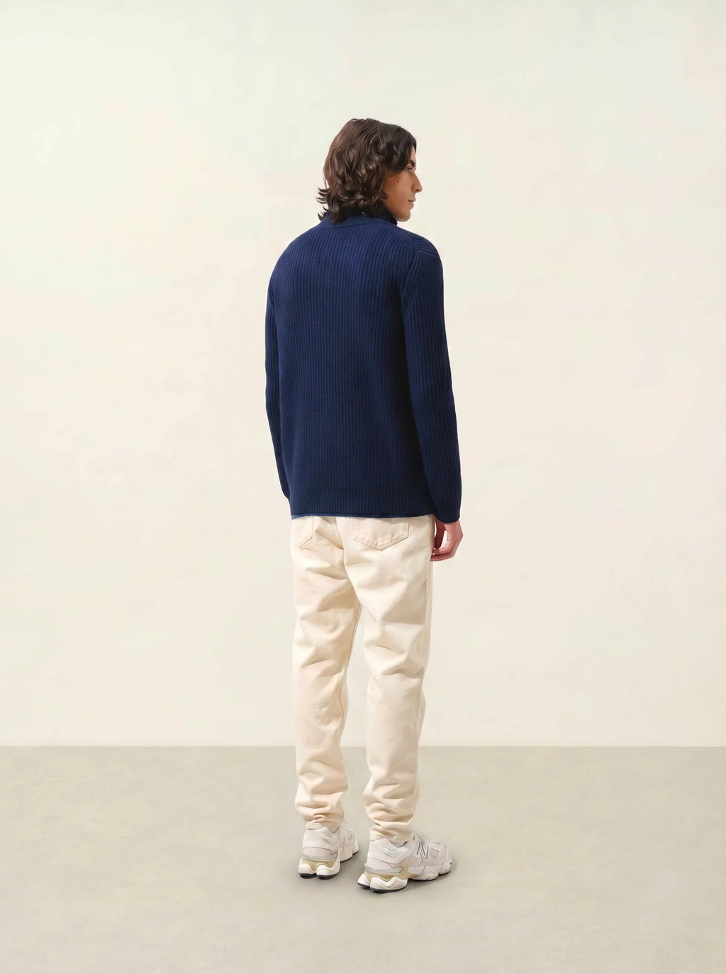 LHAMU pull camionneur 6 fils bleu marine
