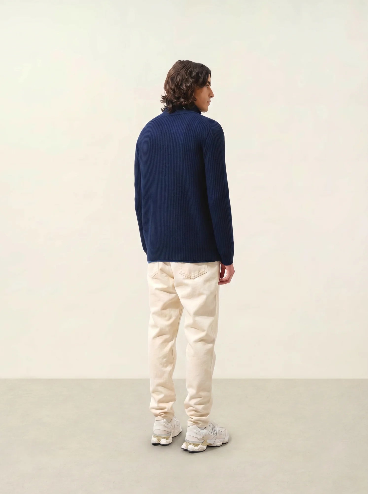 LHAMU pull camionneur 6 fils bleu marine