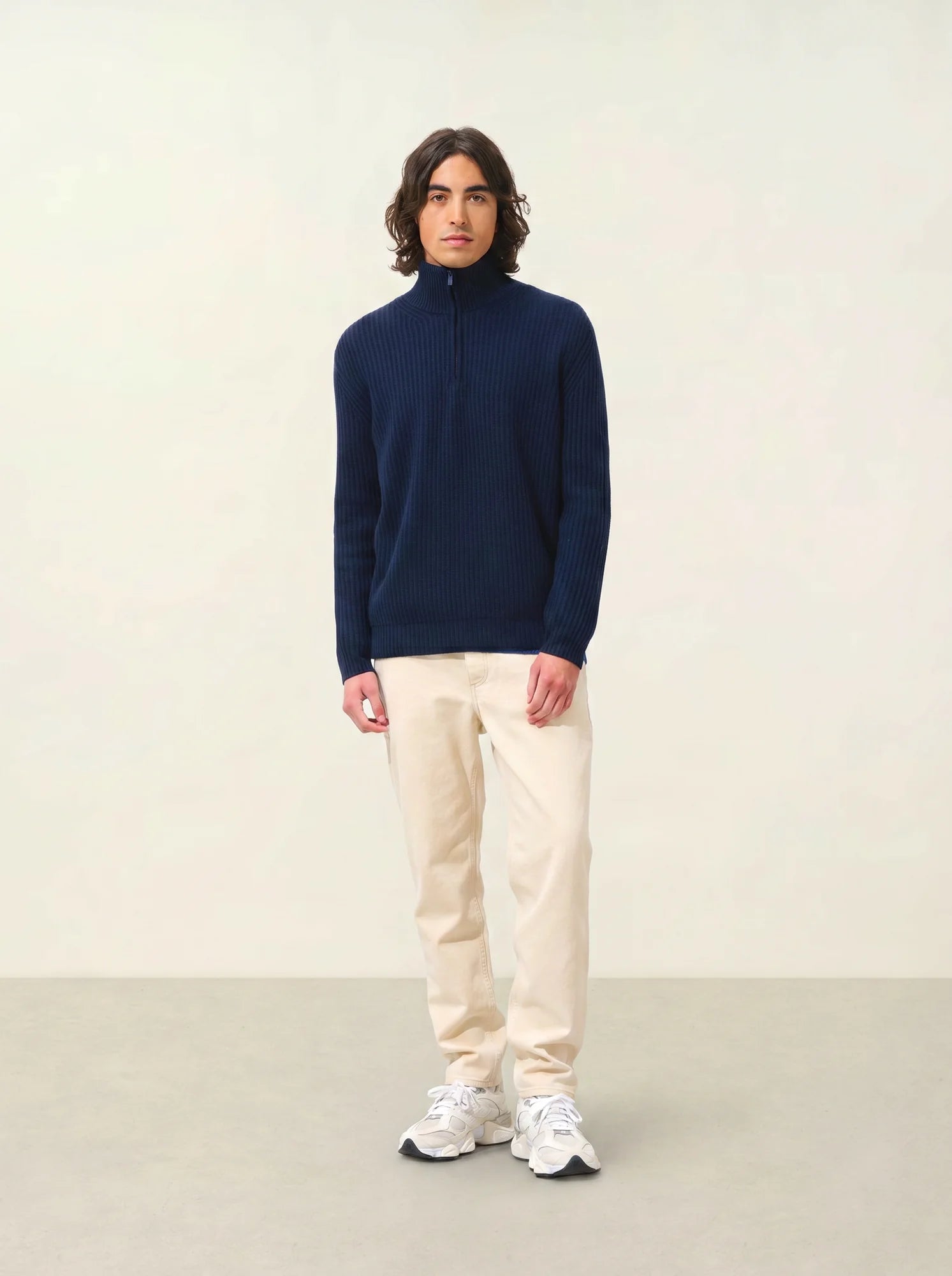 LHAMU pull camionneur 6 fils bleu marine