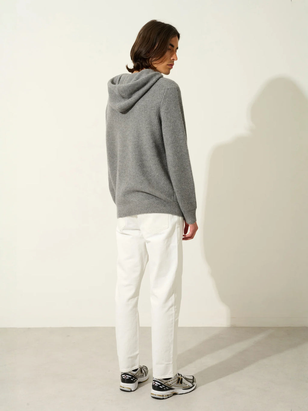 MIDA pull capuche 4 fils flanelle chiné
