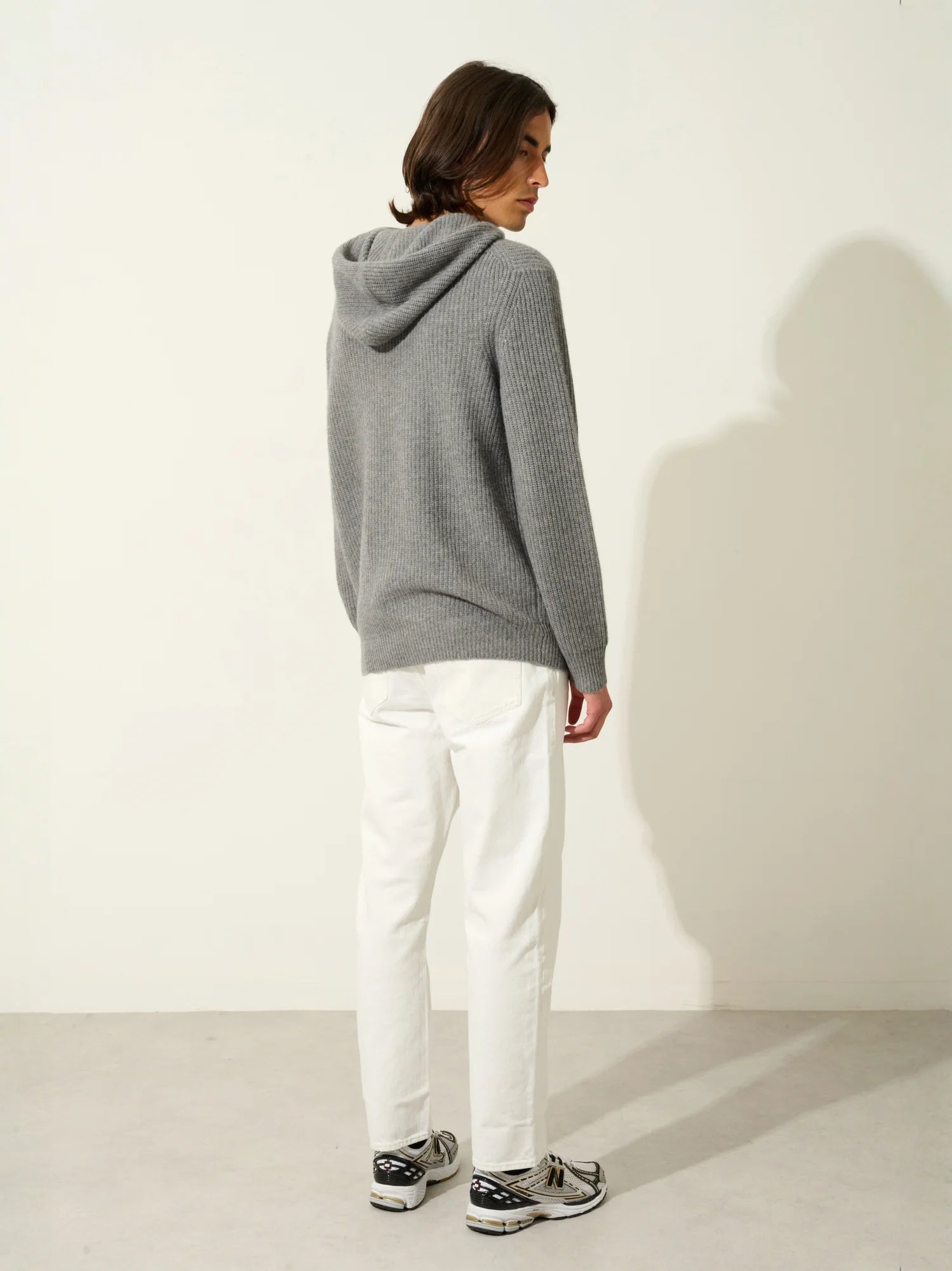 MIDA pull capuche 4 fils flanelle chiné