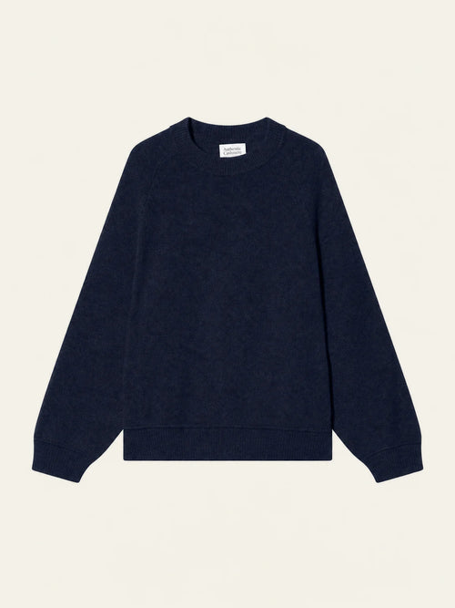 ADORIA pull col rond 4 fils bleu marine