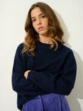 ADORIA pullover rundhalsausschnitt 4-fädig marineblau
