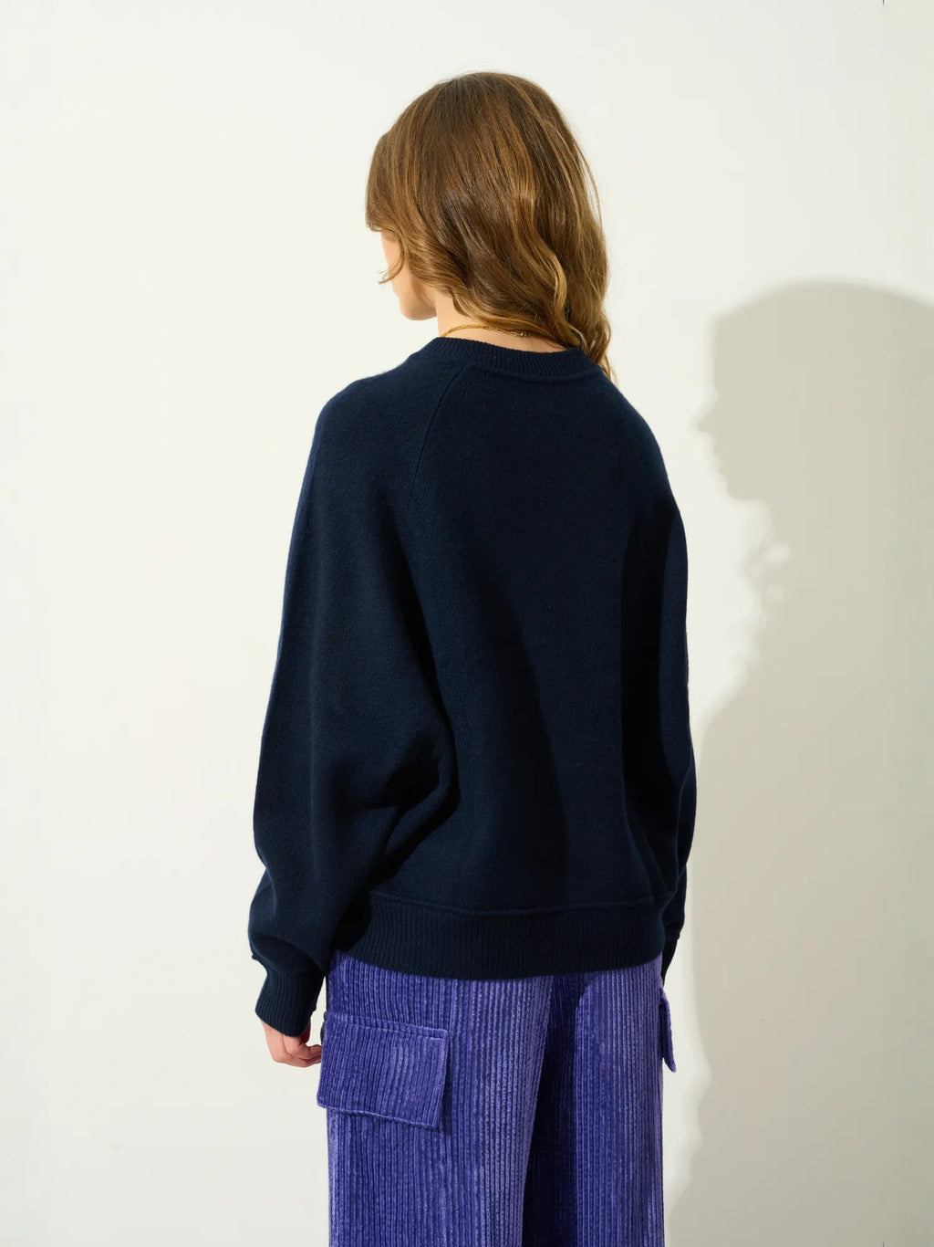 ADORIA pullover rundhalsausschnitt 4-fädig marineblau