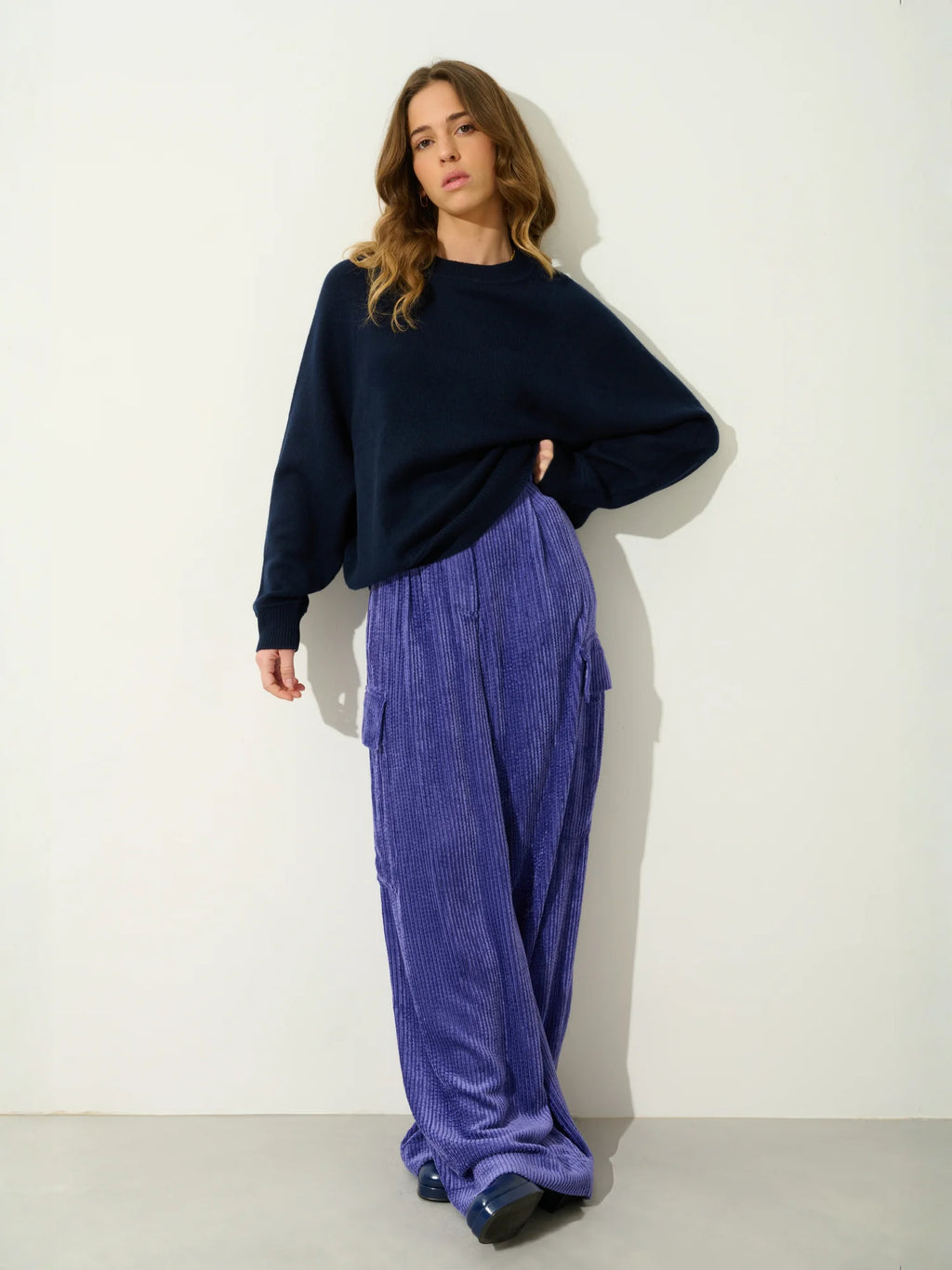ADORIA pullover rundhalsausschnitt 4-fädig marineblau