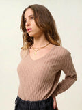 GRASMOOR pull col V camel chiné