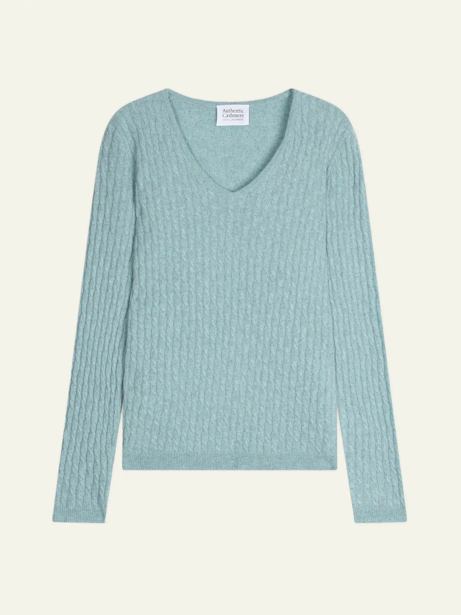 GRASMOOR pull col V aqua chiné