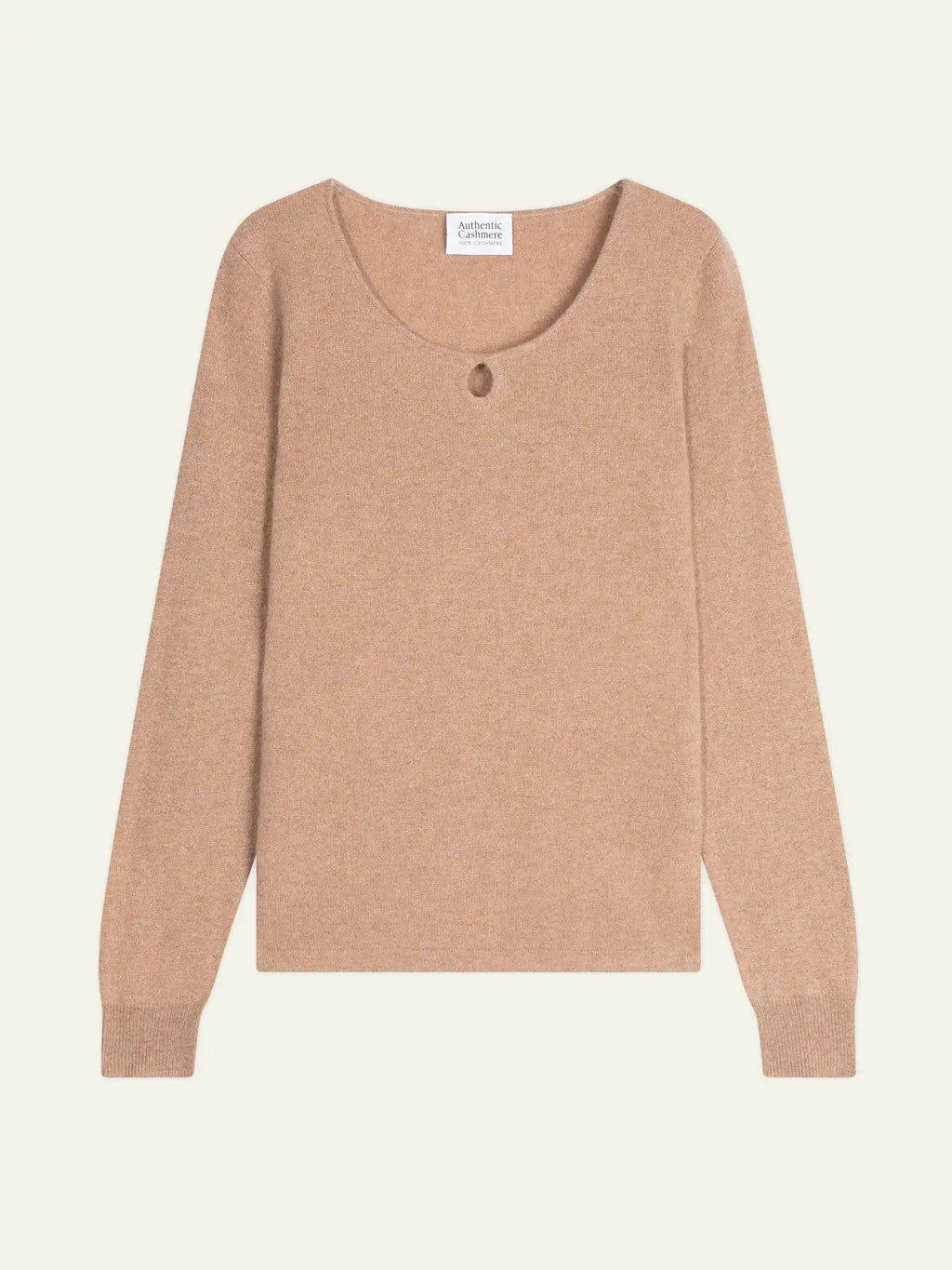 GLYDER pullover u-boot-ausschnitt tropfen vorne camel meliert