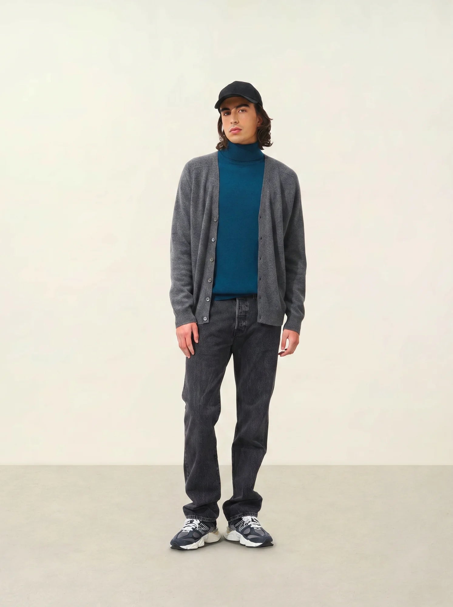 PIPA cardigan col V anthracite chiné