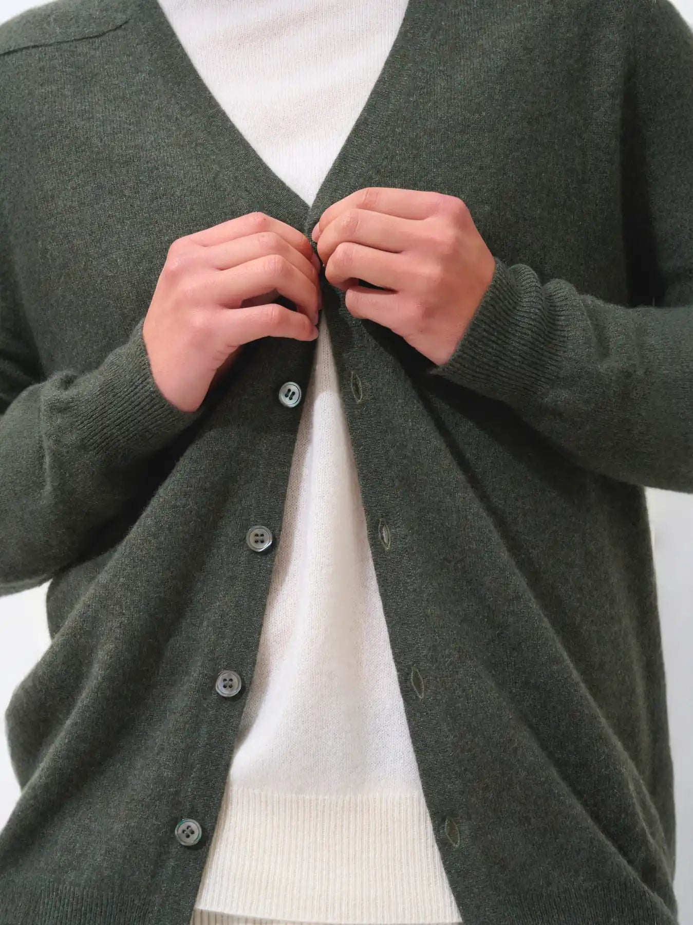 PIPA cardigan col V kaki chiné