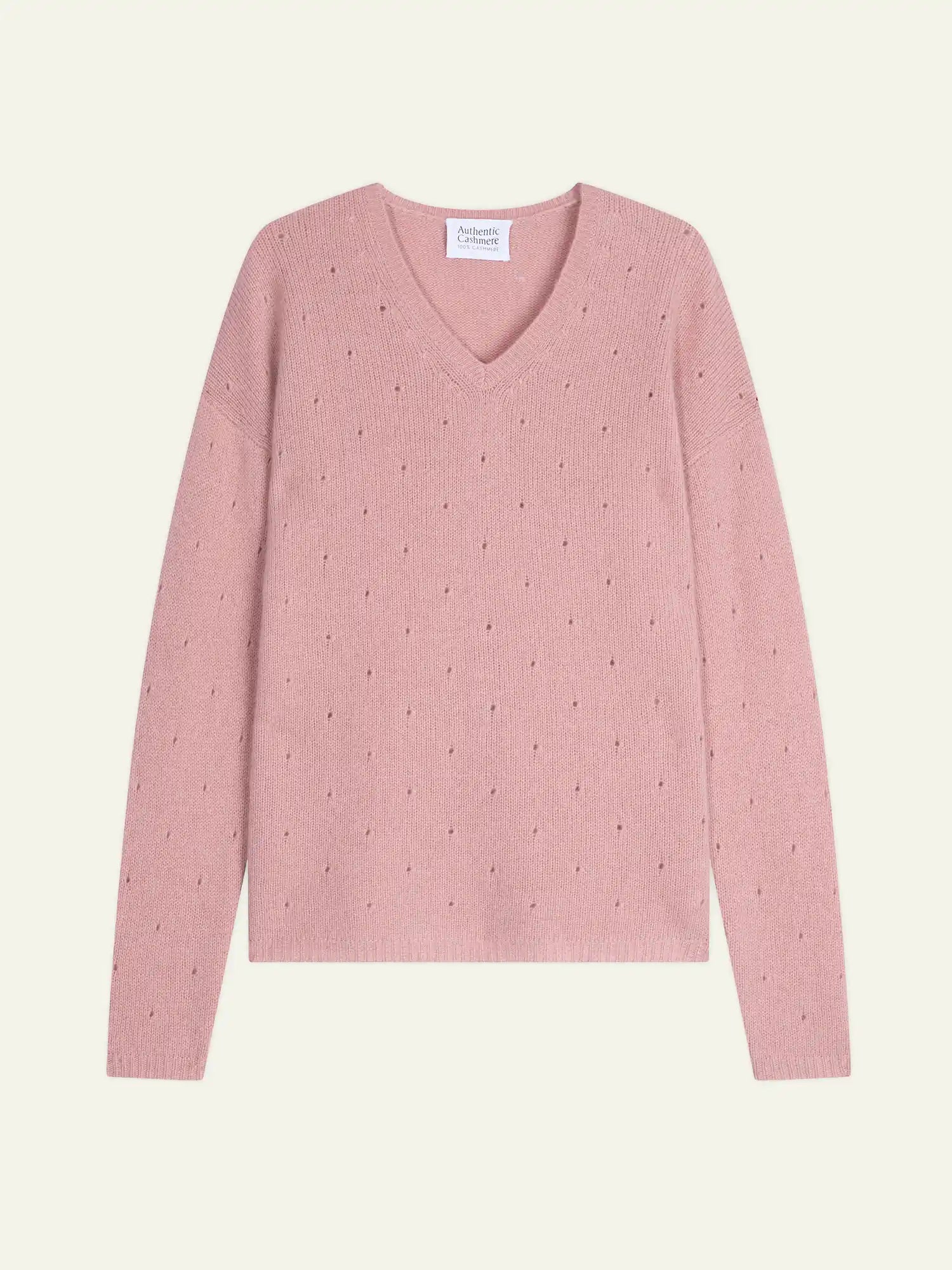 DOTY Pullover V-Ausschnitt 4-fädig Rosenholz