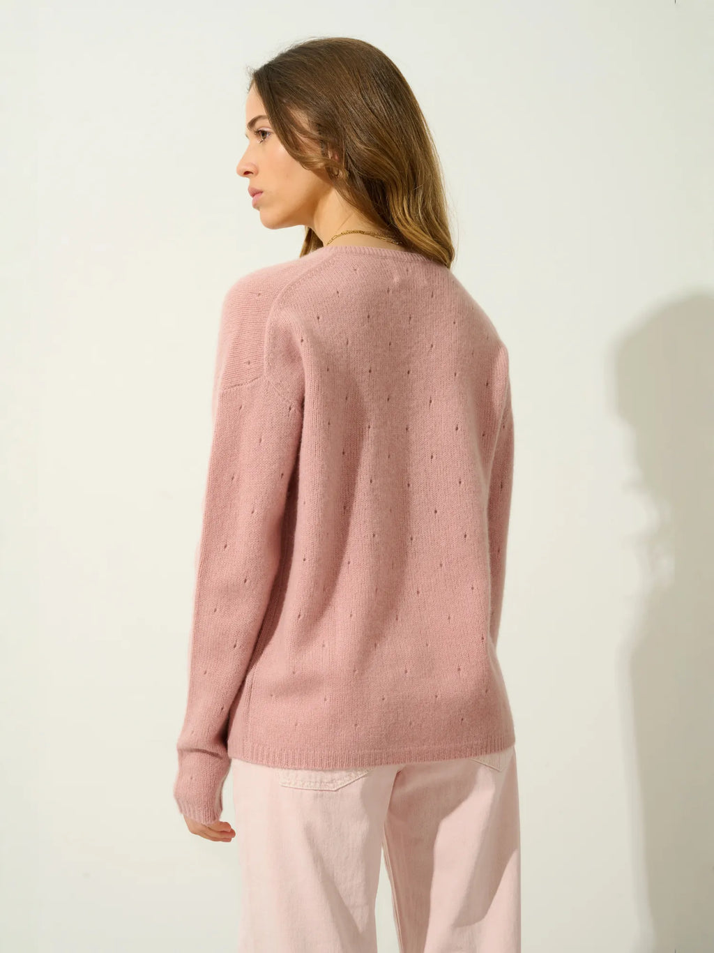 DOTY Pullover V-Ausschnitt 4-fädig Rosenholz