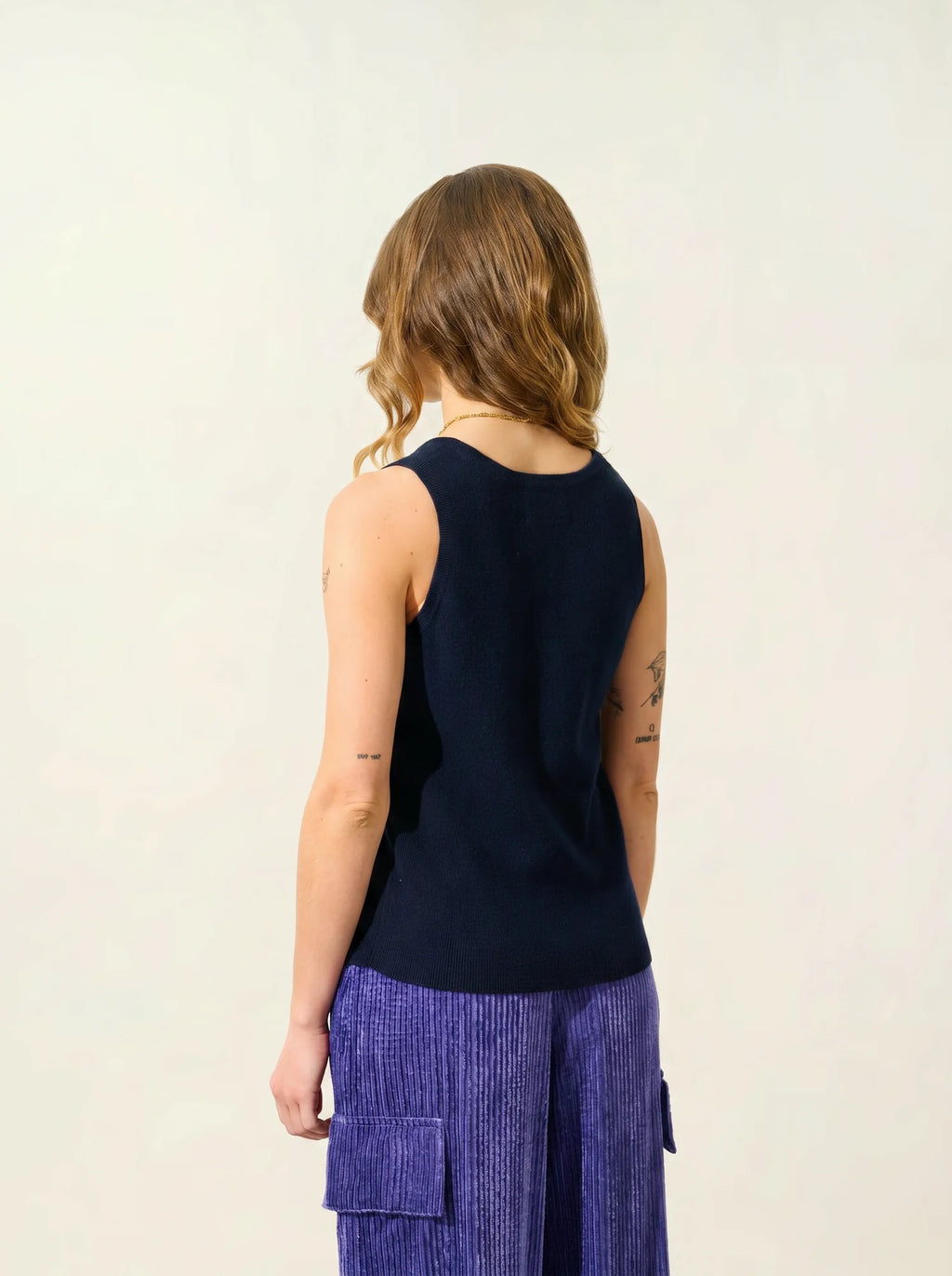 BOBBY Top U-Ausschnitt Marineblau