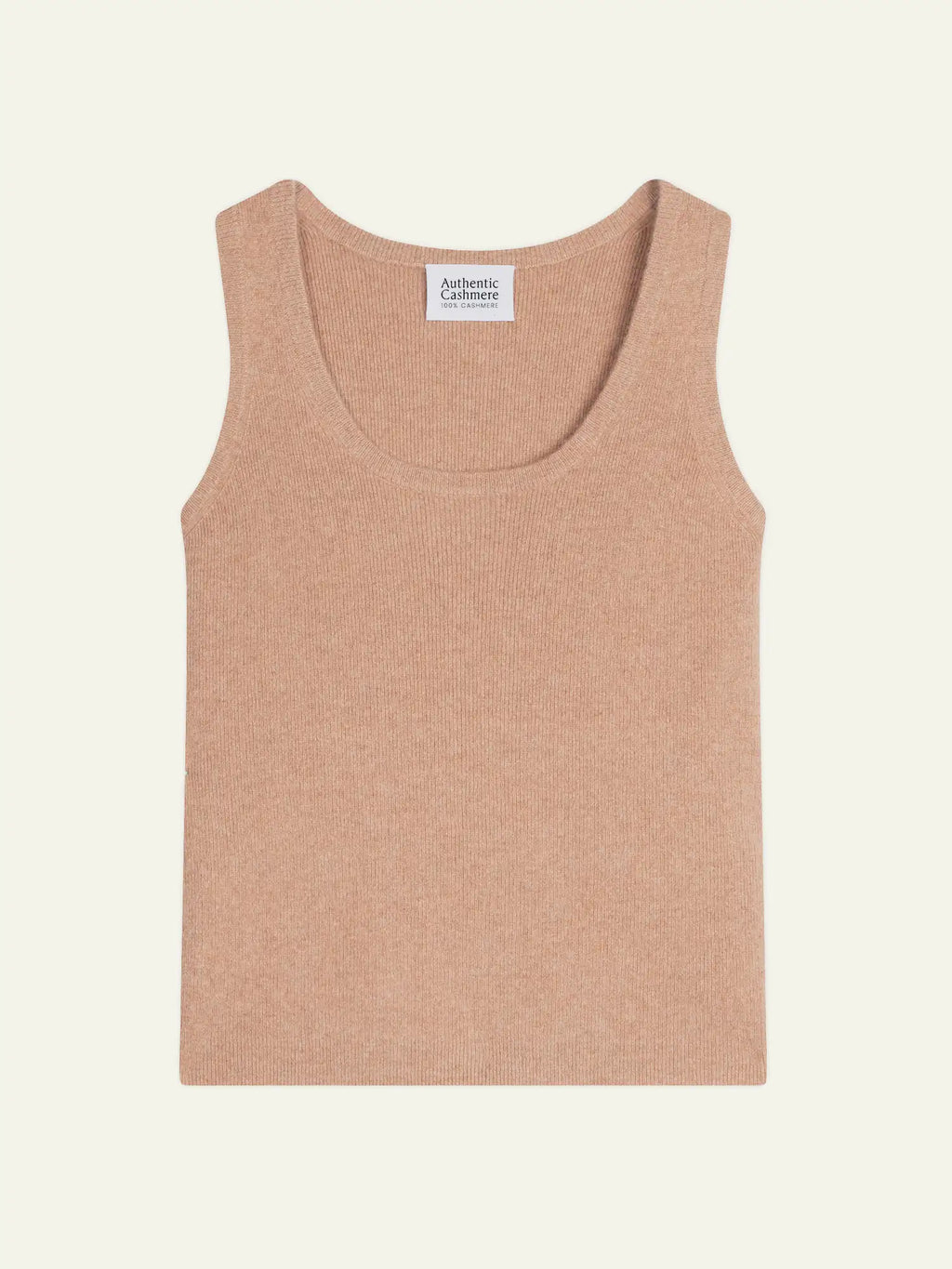 BOBBY Top U-Ausschnitt Camel meliert