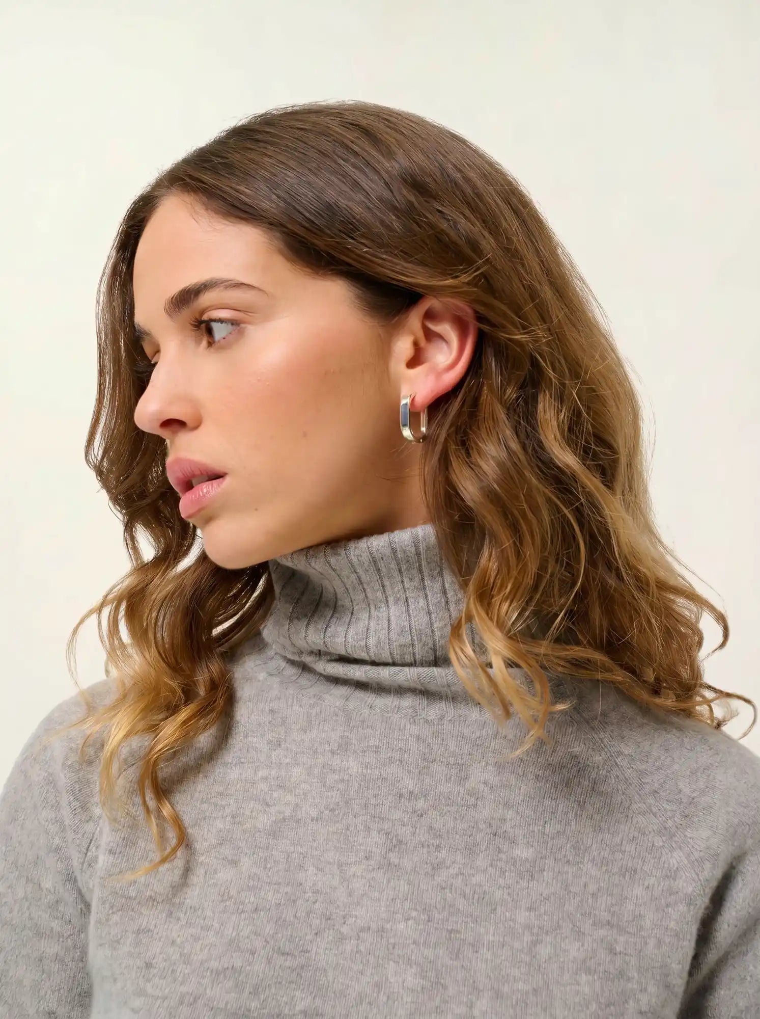 CASSY pull col roulé nuage chiné