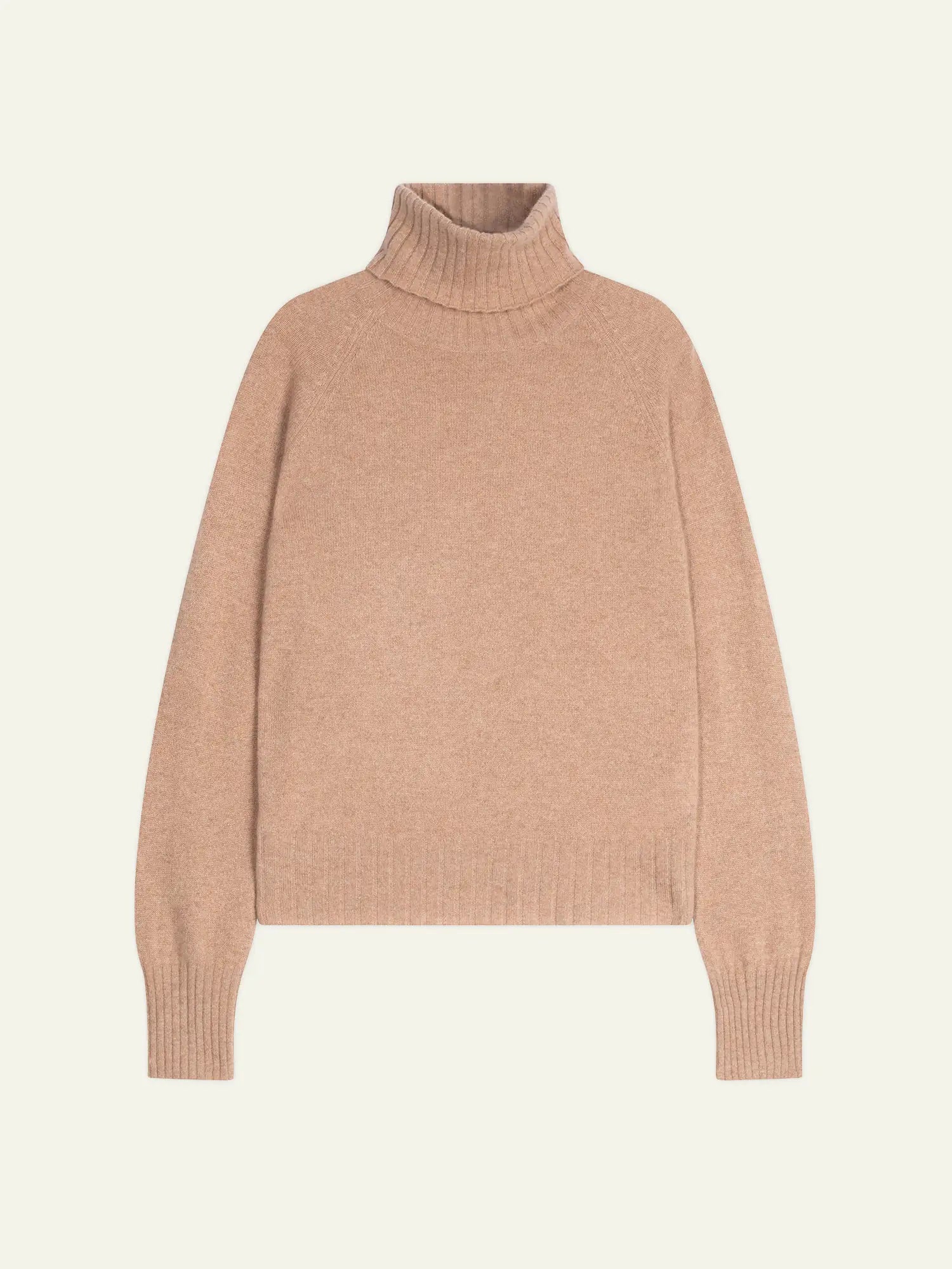 CASSY pull col roulé camel chiné