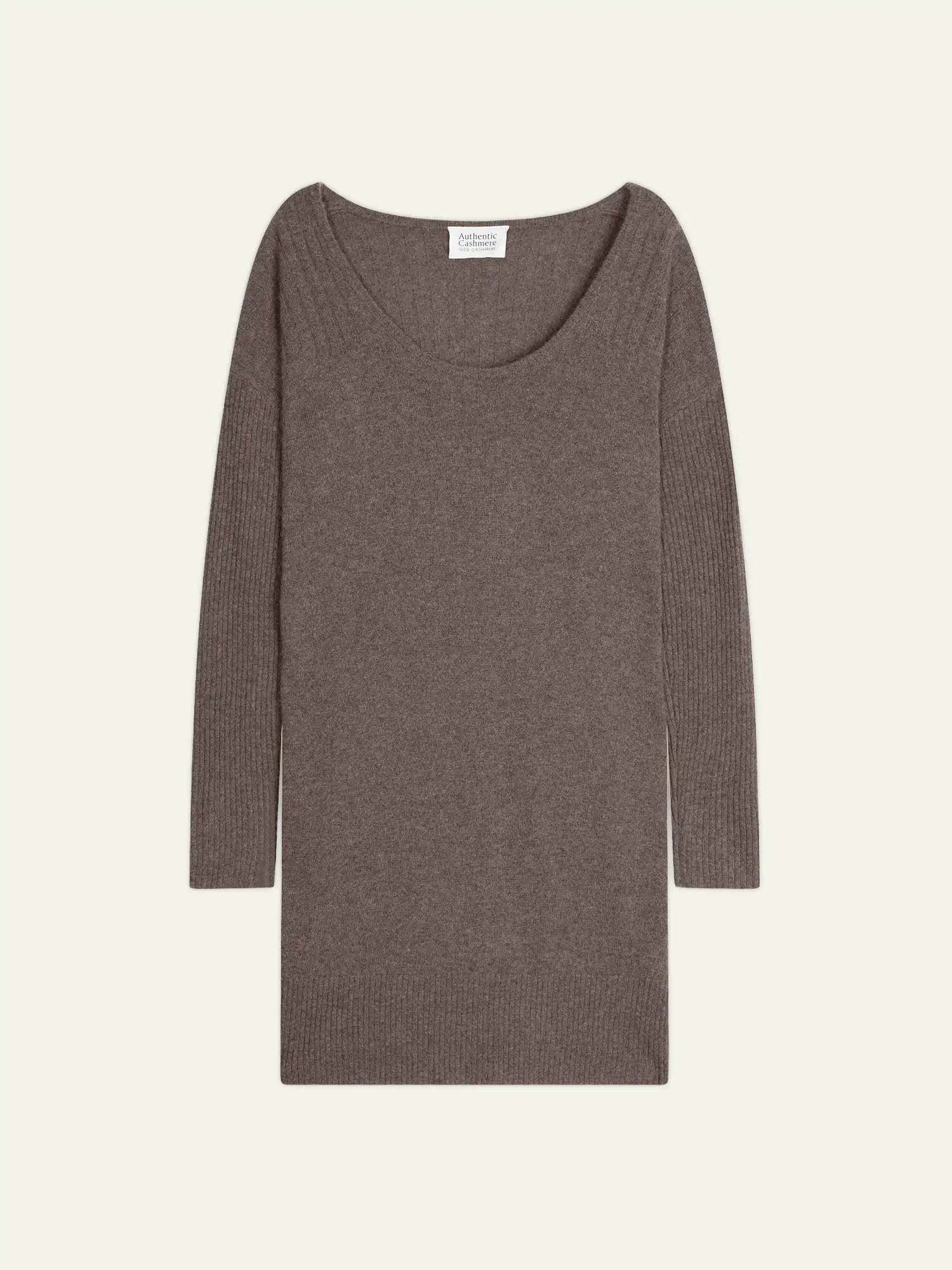 DANA robe col U taupe chiné