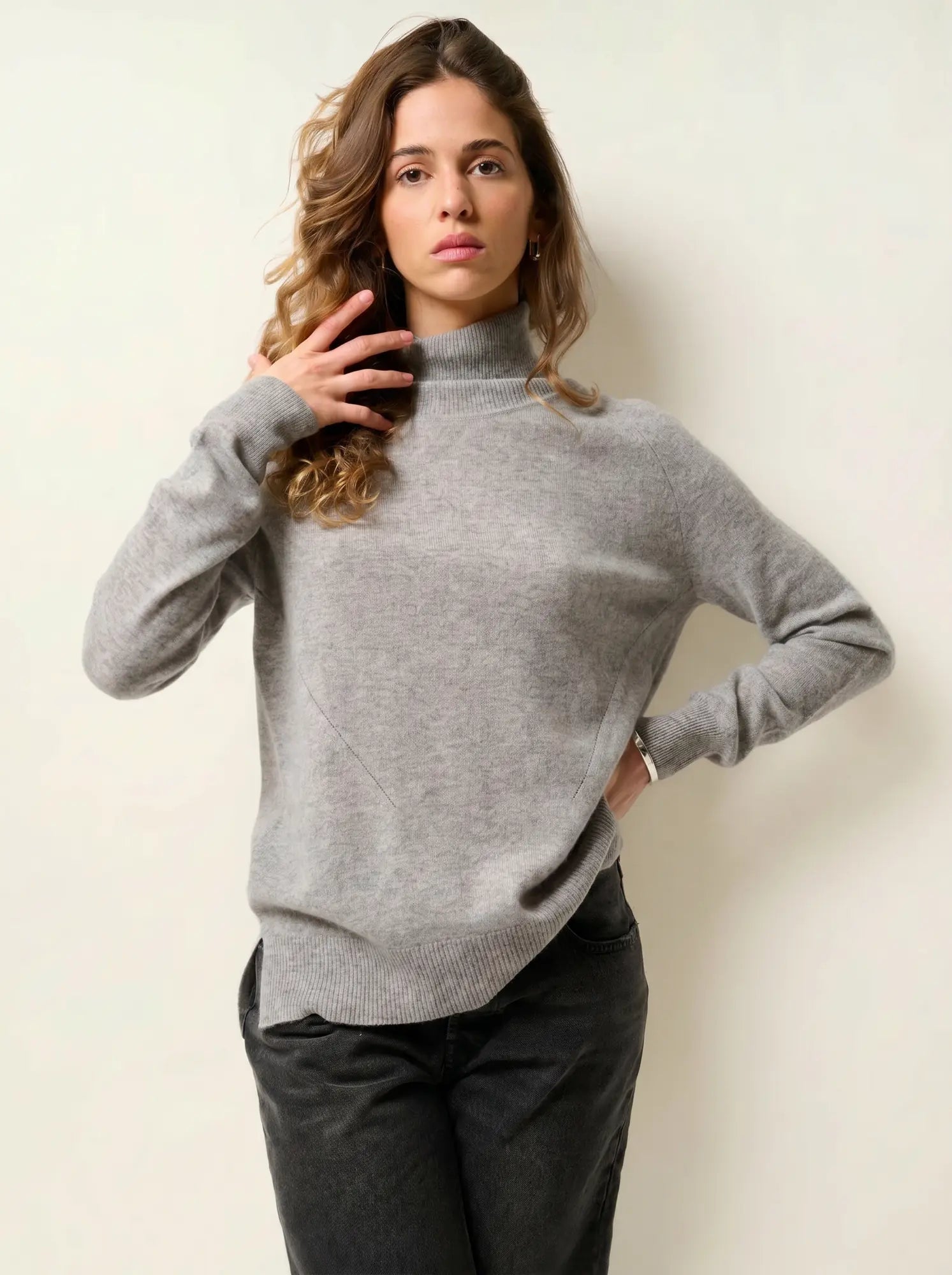 MADELINE sweater turtleneck heather cloud