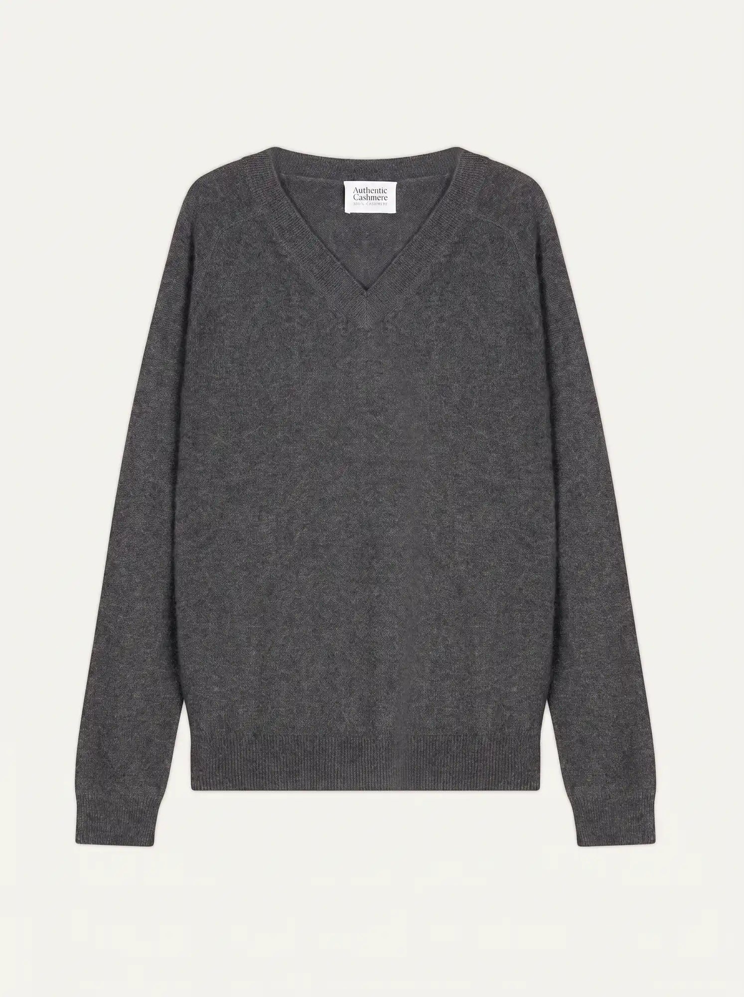 SAVANNAH pull col V anthracite chiné
