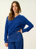 SAVANNAH pullover v-ausschnitt ultramarin