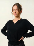 SAVANNAH pull col V noir