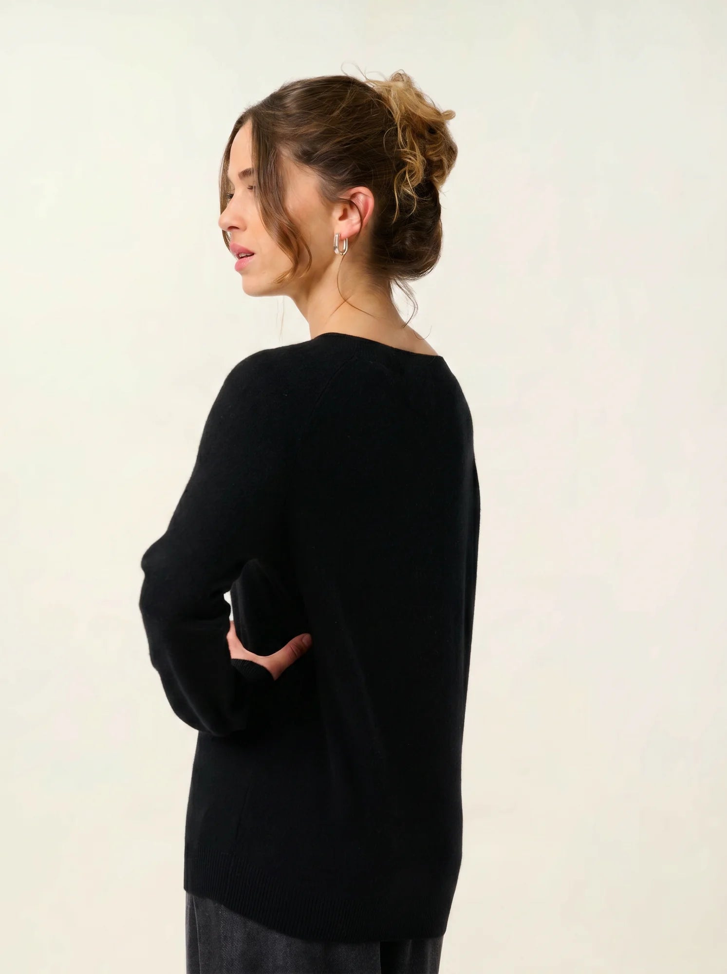 SAVANNAH pull col V noir