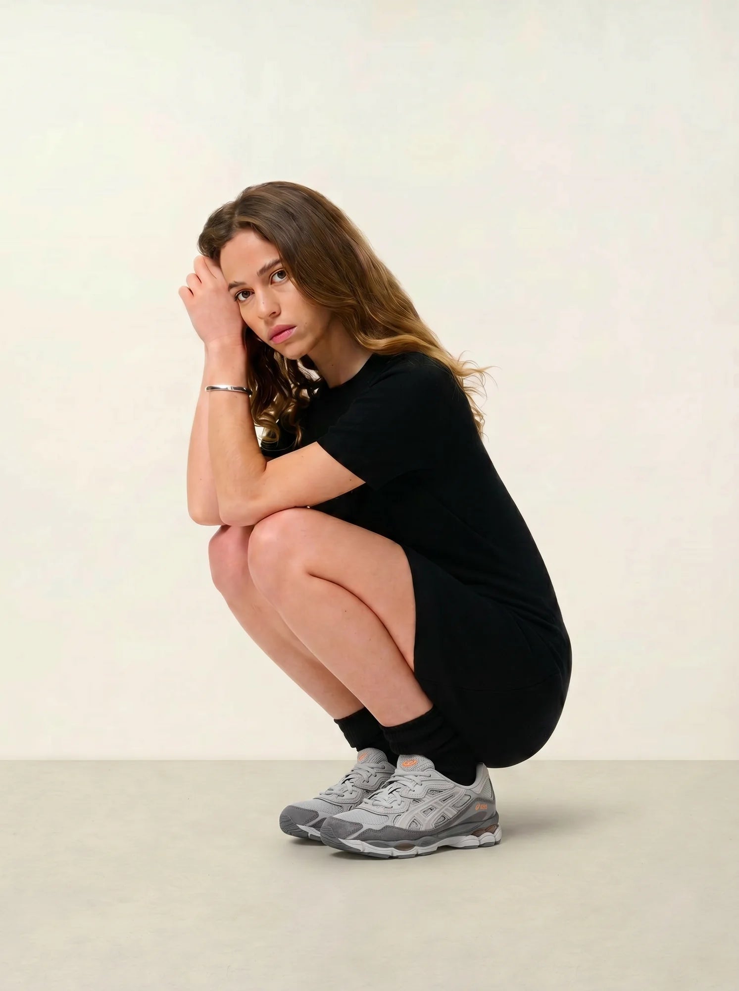 LYNN dress crew neck short sleeve black