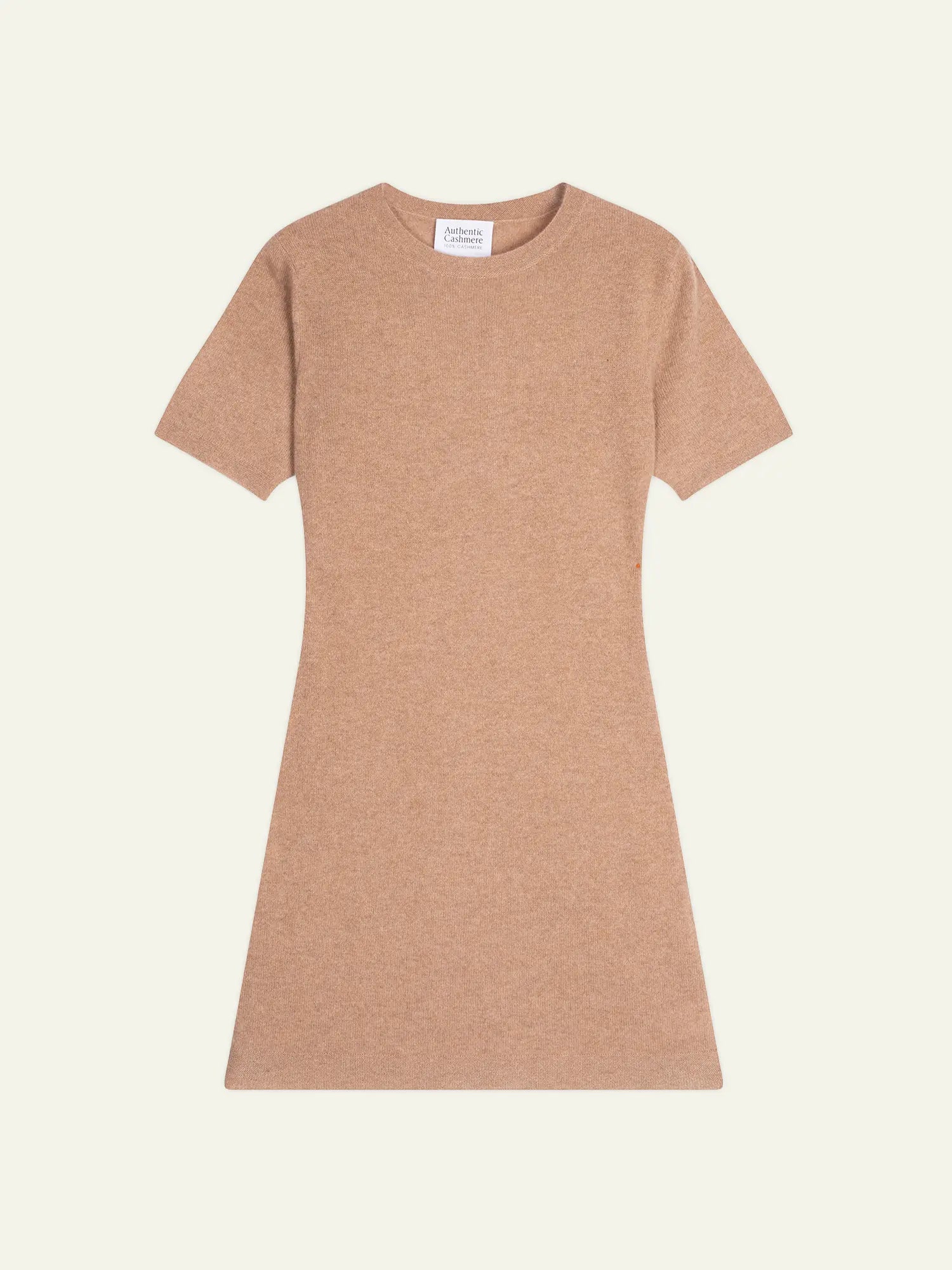 LYNN dress crew neck short sleeve heather camel